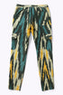 Straight leg pants in printed cotton gabardine with 2 flap pockets